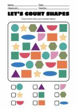 Geometric Counting Shapes Math Worksheet