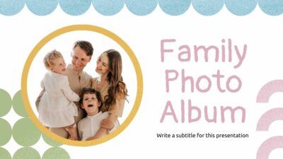 Álbum de fotos geométrico da família