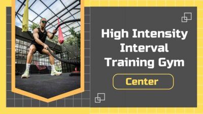 Desata el potencial de tu gimnasio con esta plantilla de PPT y Google Slides de Entrenamiento de Intervalos de Alta Intensidad (HIIT).