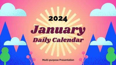 Geometric January Daily Calendar