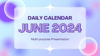 Calendário diário de junho do Glass Morphism