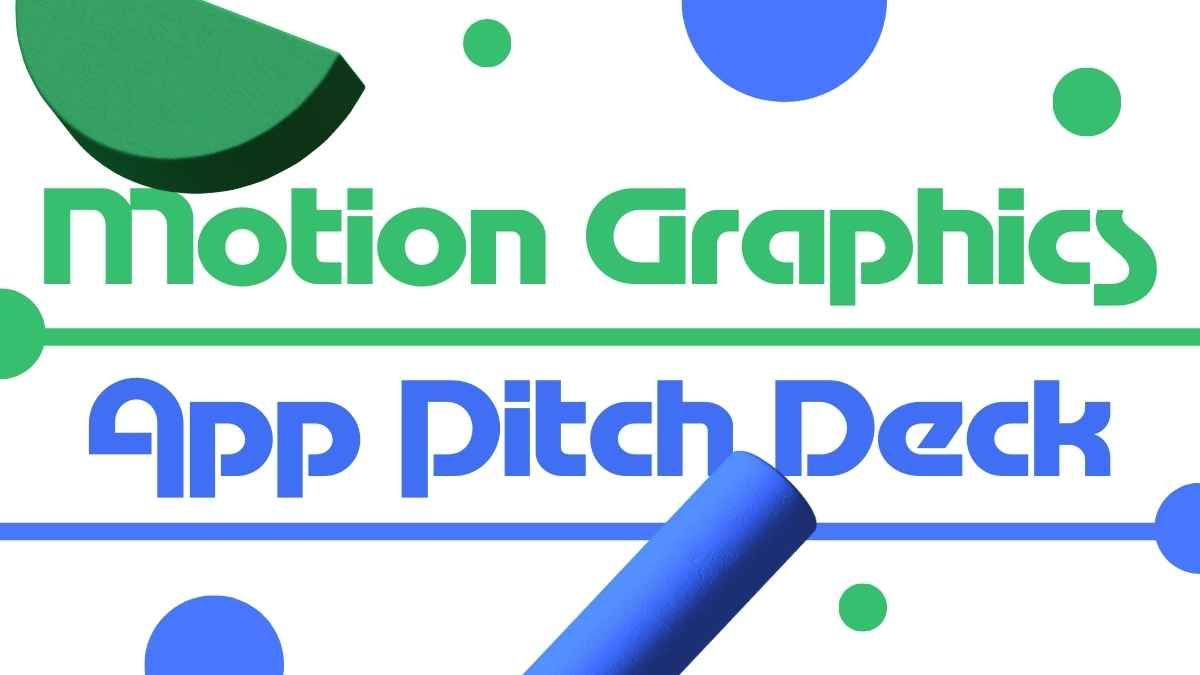 Pitch Deck com elementos gráficos geométricos em movimento 3D - slide 0