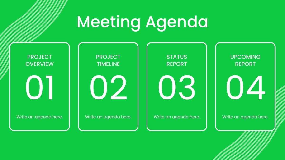 Agenda mínima para reuniones de negocios - diapositiva 2