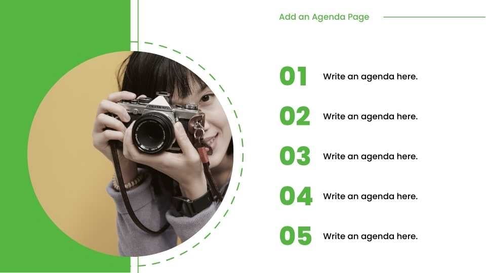 Portfólio de Slides Simples para Negócios em Estilo Coreano Verde e Branco - deslizar 3