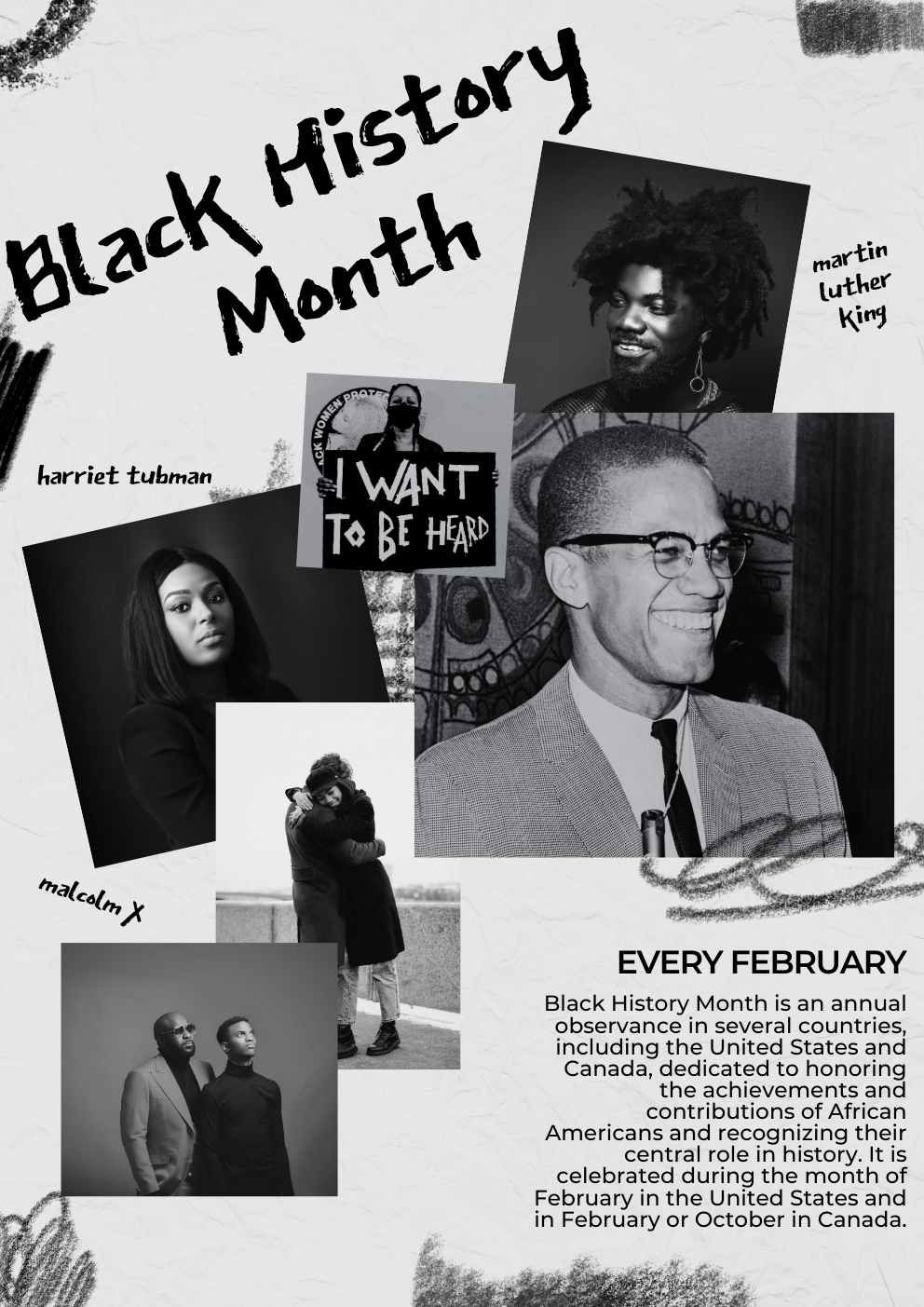 Grunge Black History Month Poster - slide 0