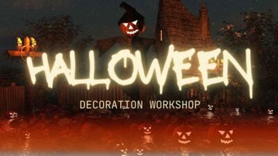 Grunge Retro Halloween Decoration Workshop Slides