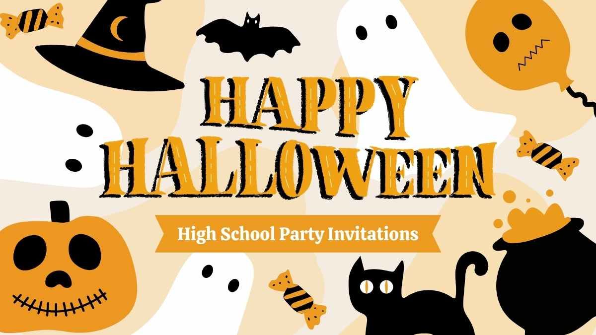 ハロウィンの高校パーティーの招待状 - slide 0