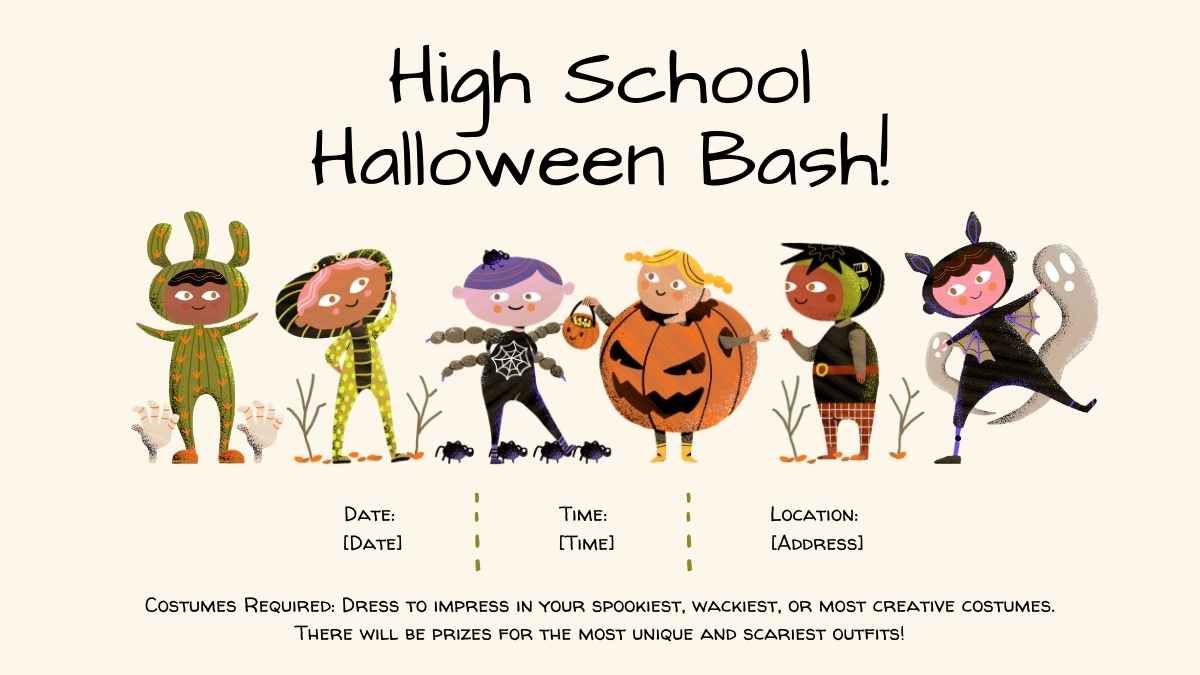 Convites para festas de Halloween do ensino médio - slide 9