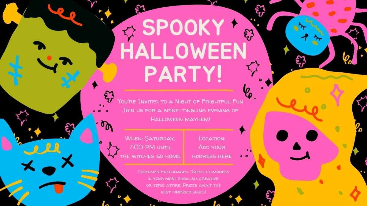 Convites para festas de Halloween do ensino médio - slide 2