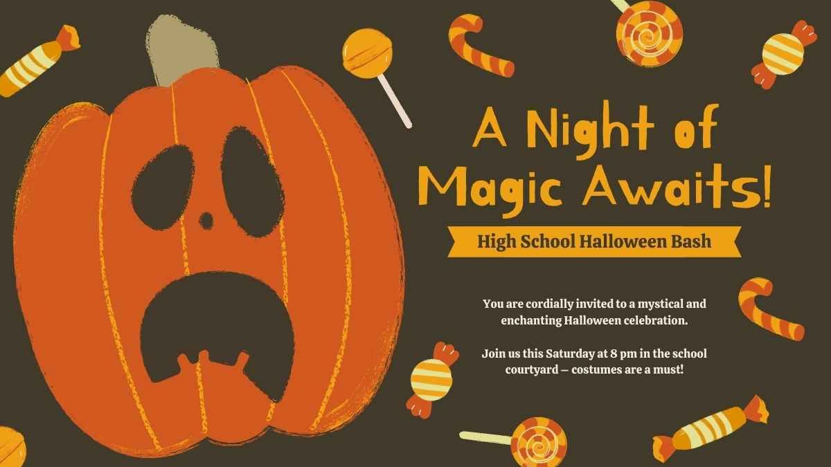 Convites para festas de Halloween do ensino médio - slide 4