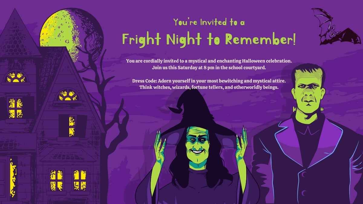 Convites para festas de Halloween do ensino médio - slide 7