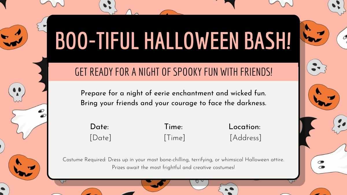 Convites para festas de Halloween do ensino médio - slide 8