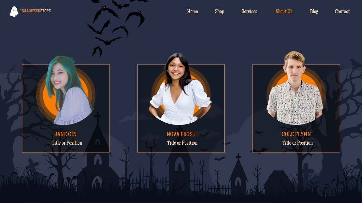 Design do site da loja on-line de Halloween - slide 9