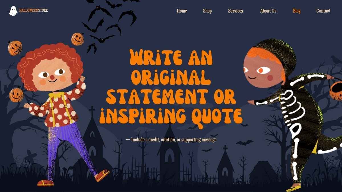 Design do site da loja on-line de Halloween - slide 11