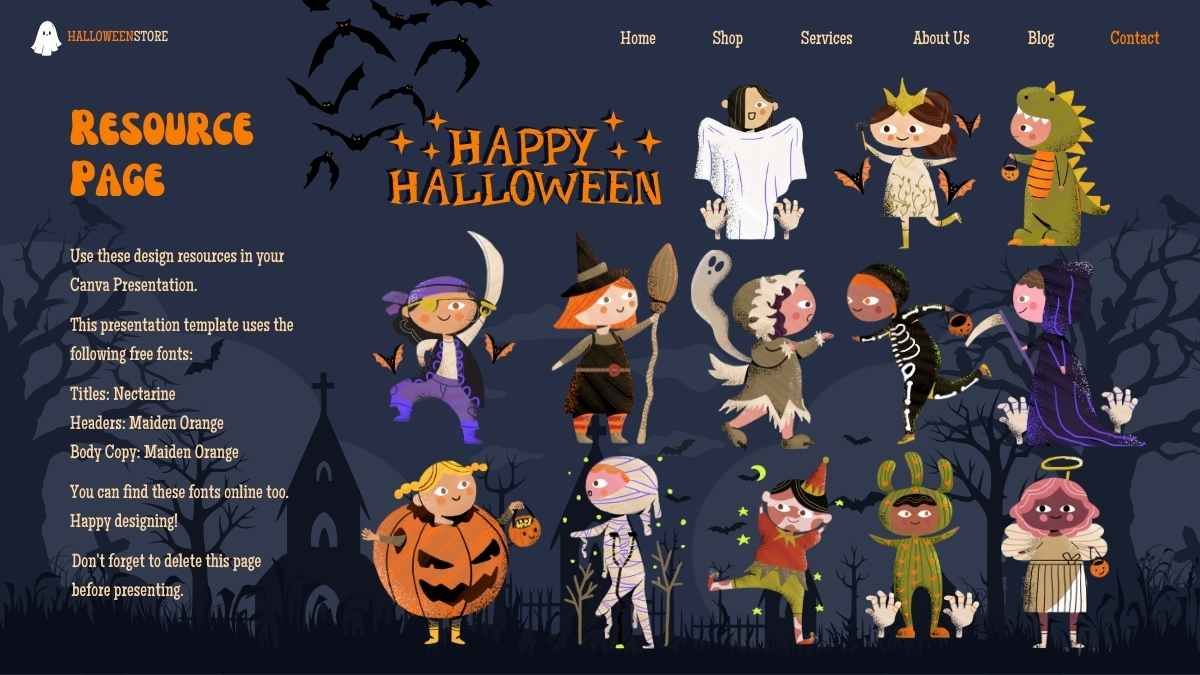 Design do site da loja on-line de Halloween - slide 14