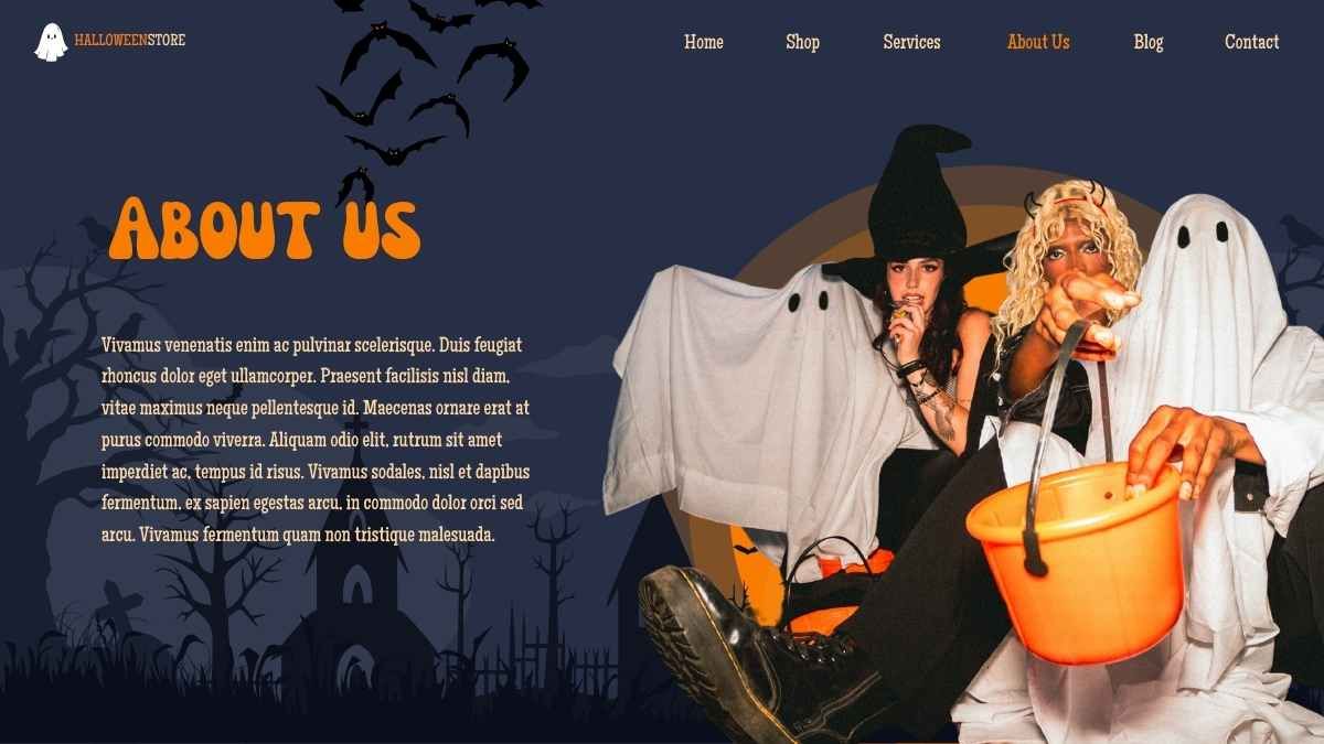 Design do site da loja on-line de Halloween - slide 7