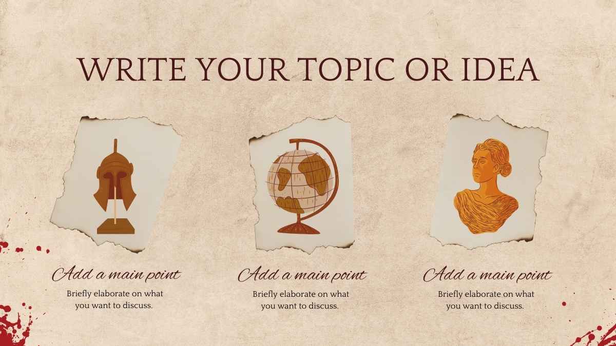 Slide Edukasi Kekaisaran Romawi untuk SMA dengan Desain Scrapbook Cokelat - slide 14