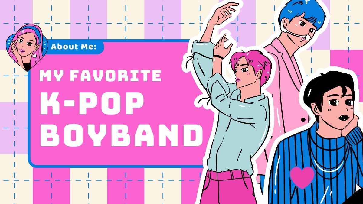 Illustrated About Me: Minha banda favorita de K-Pop - slide 0