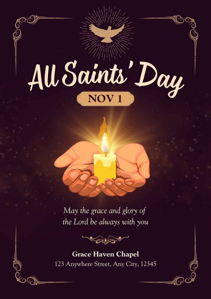 Illustrated All Saints Day Poster - slide 2