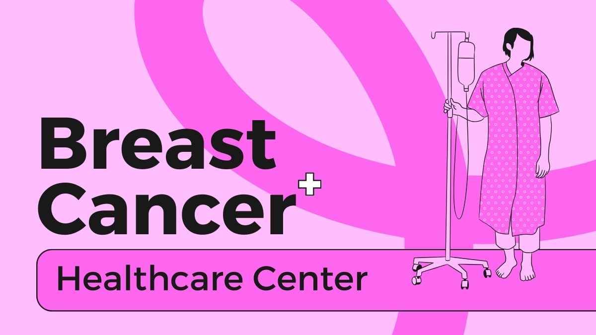 Apresentação para centro de saúde ilustrado sobre o câncer de mama - slide 0