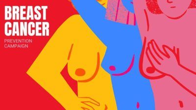 イラストによる乳がん予防キャンペーン