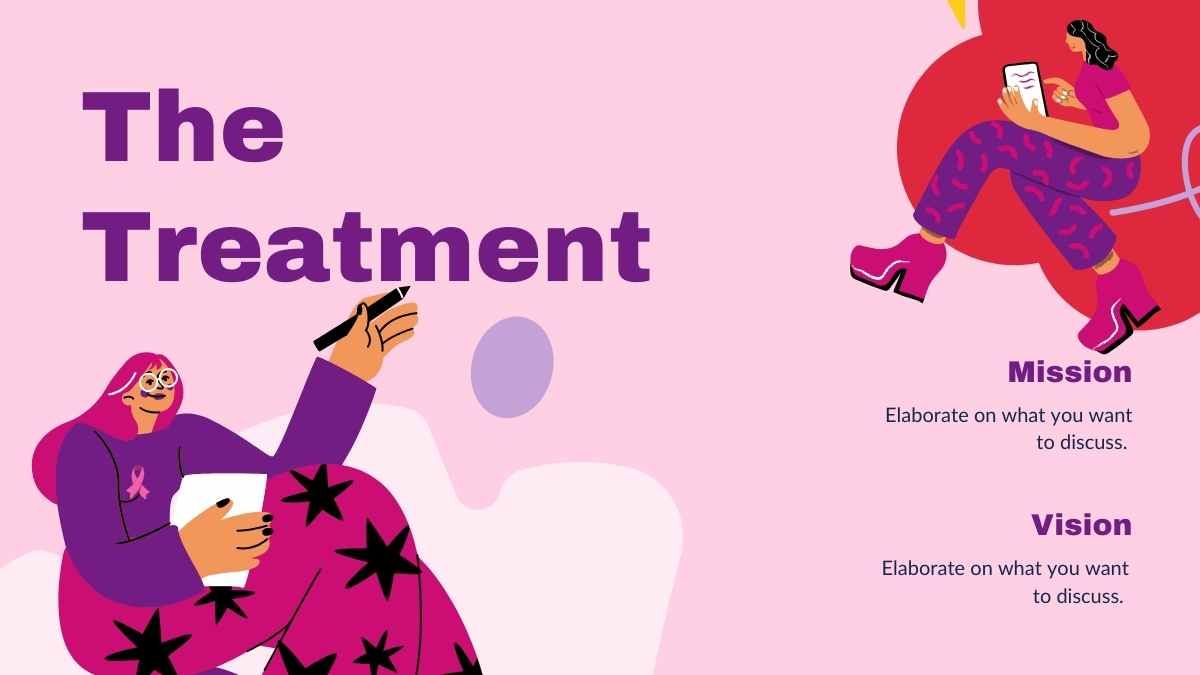 Apresentação ilustrada sobre o tratamento do câncer de mama - slide 6