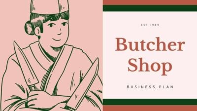 Slide Rencana Bisnis Toko Daging dengan Ilustrasi