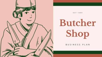 Illustrated Butcher Shop Business Plan Slides