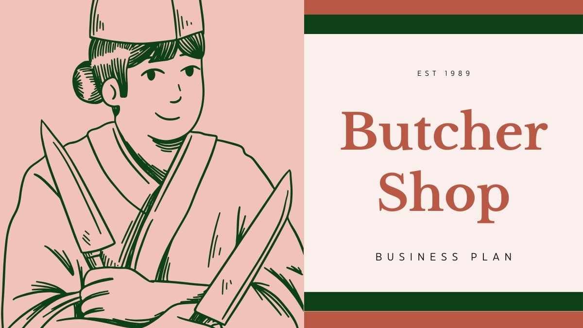 Slide Rencana Bisnis Toko Daging dengan Ilustrasi - slide 1