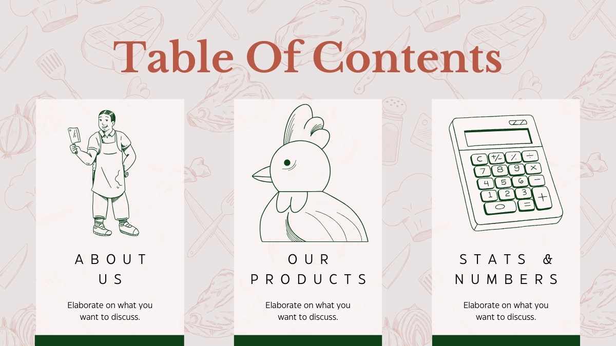Slide Rencana Bisnis Toko Daging dengan Ilustrasi - slide 2