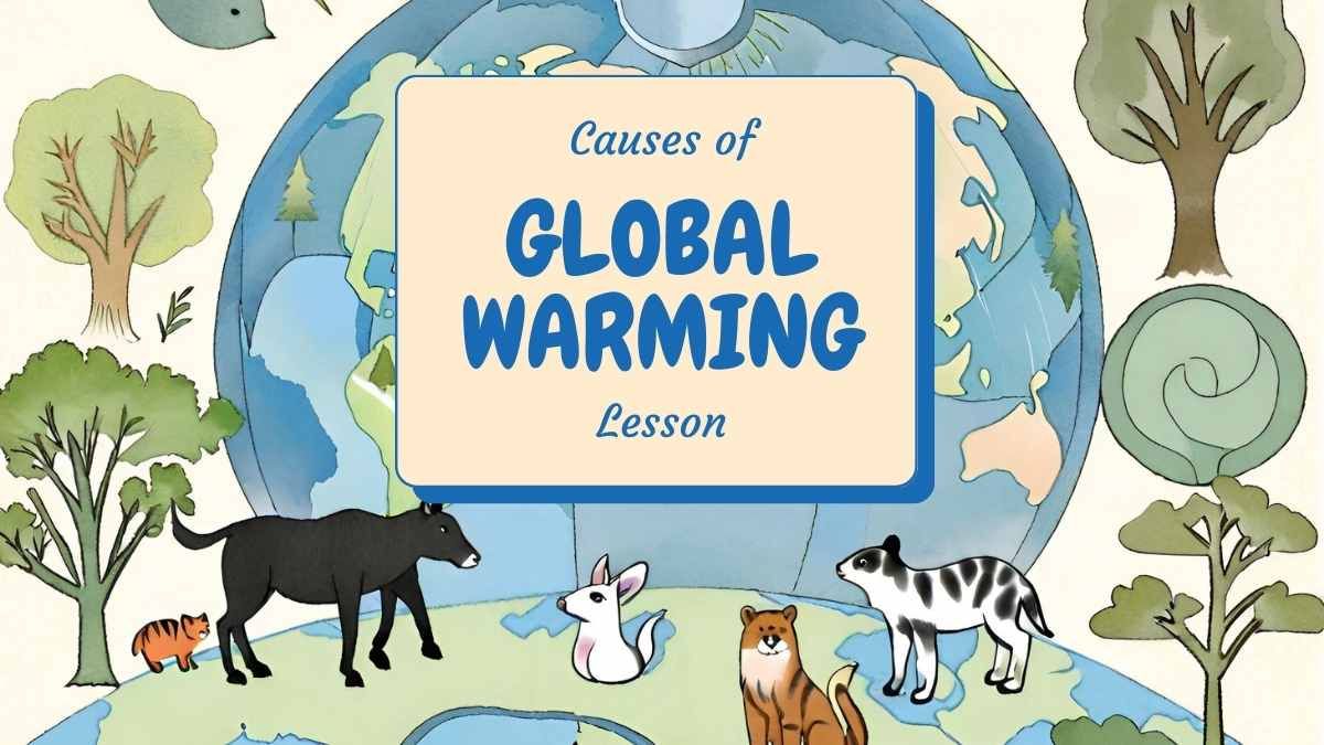 Lição ilustrada sobre as causas do aquecimento global - slide 0