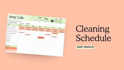 Illustrated Cleaning Schedule Sheet