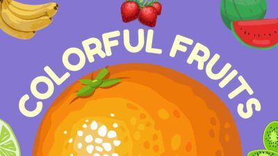 Frutas coloridas ilustradas