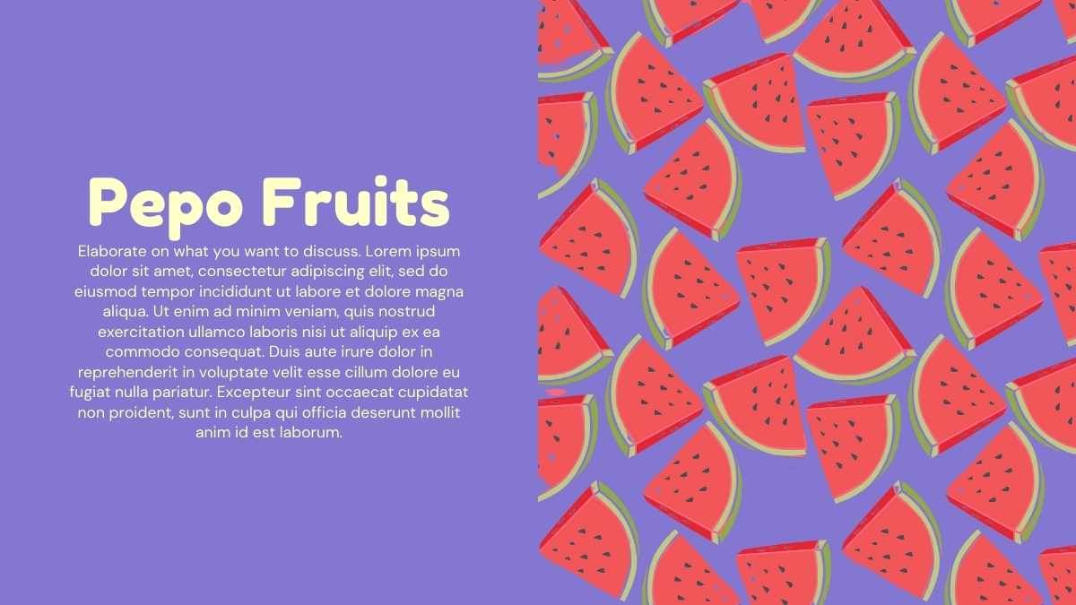 Apresentação ilustrada de frutos coloridos - slide 10