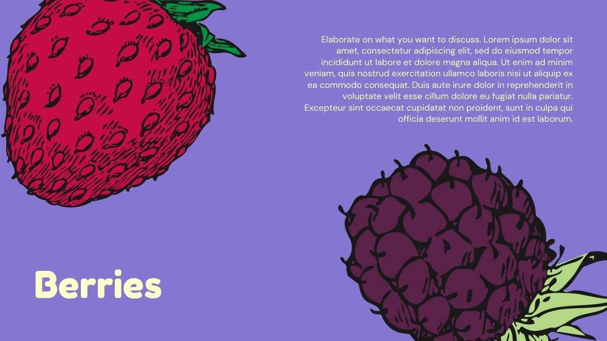 Apresentação ilustrada de frutos coloridos - slide 11