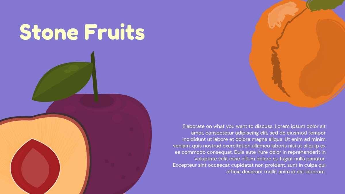 Apresentação ilustrada de frutos coloridos - slide 8