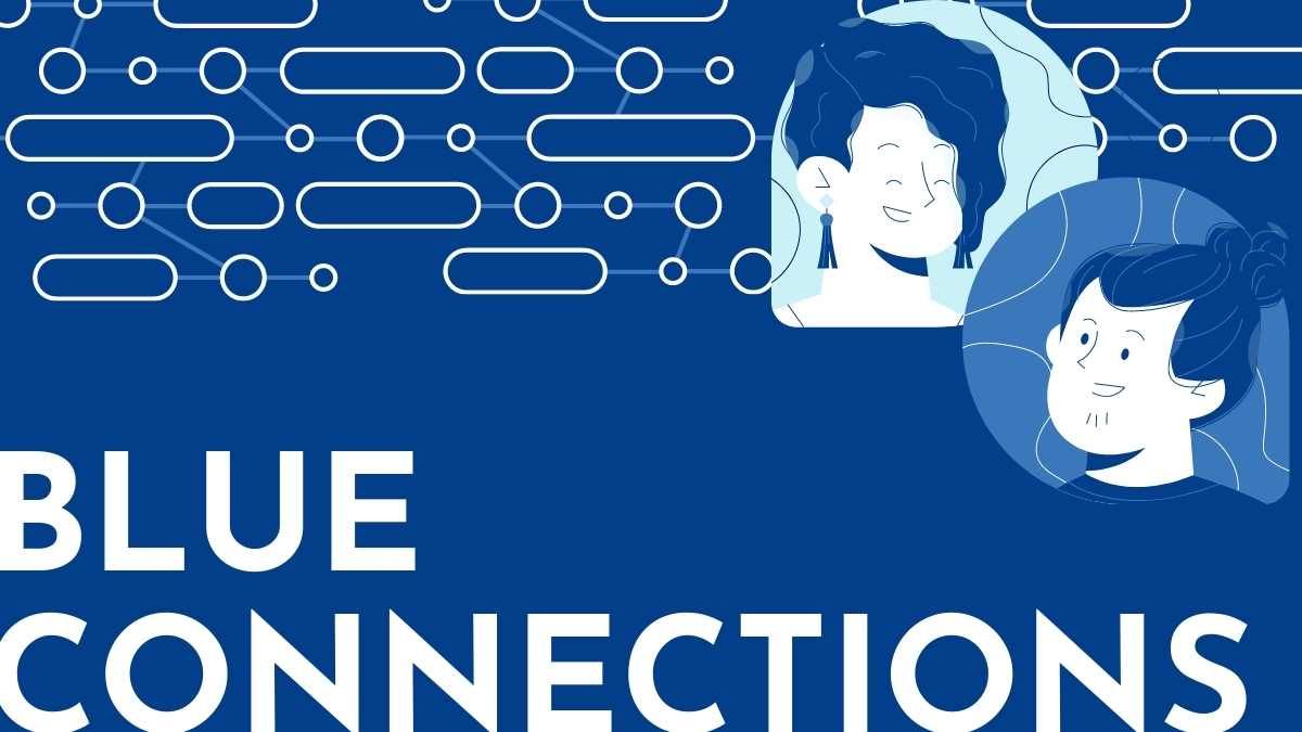 Illustrated Blue Connections Presentation - slide 0