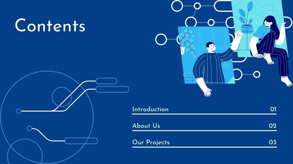Illustrated Blue Connections Presentation - slide 2