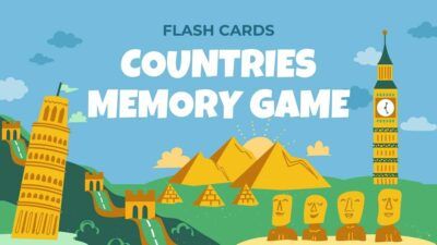 Illustrated Countries Memory Game Flash Cards