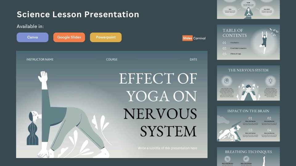 Illustrated Effect of Yoga On Nervous System Slides - slide 1