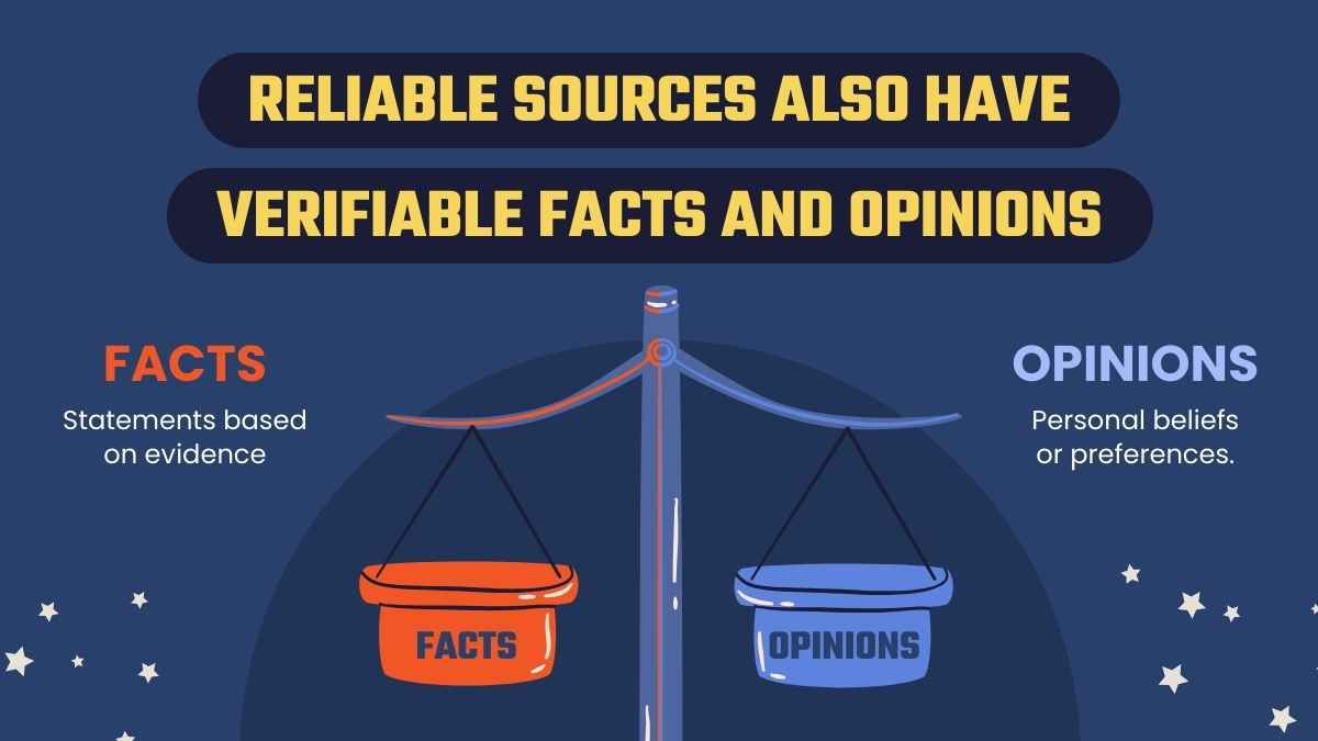 Lição sobre fatos e opiniões ilustrados - slide 10