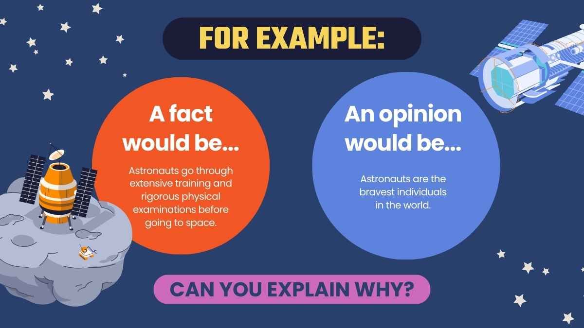 Lição sobre fatos e opiniões ilustrados - slide 12