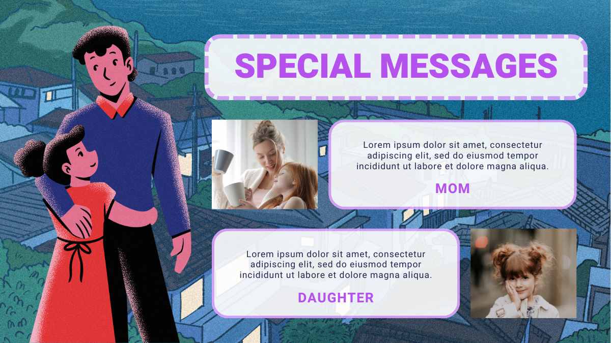 Hari Ayah dan Anak Perempuan Berjalan Bersama dengan Ilustrasi - slide 12
