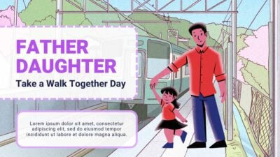 Hari Ayah dan Anak Perempuan Berjalan Bersama dengan Ilustrasi