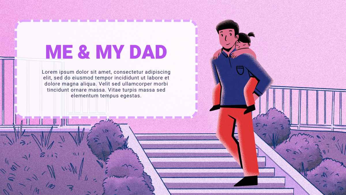 Hari Ayah dan Anak Perempuan Berjalan Bersama dengan Ilustrasi - slide 3