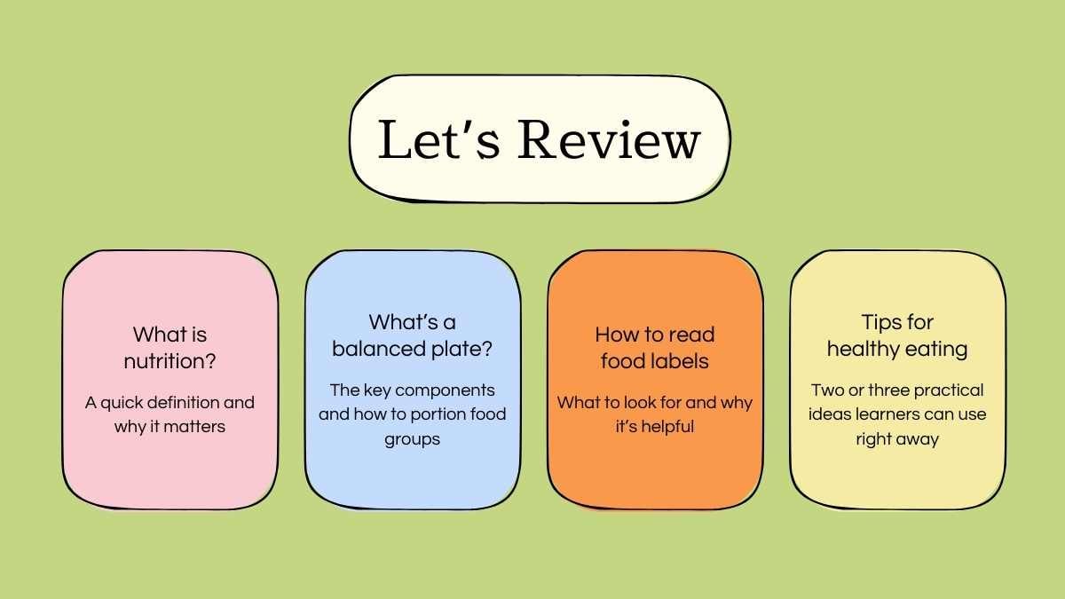 Illustrated Food and Nutrition Slides - slide 13
