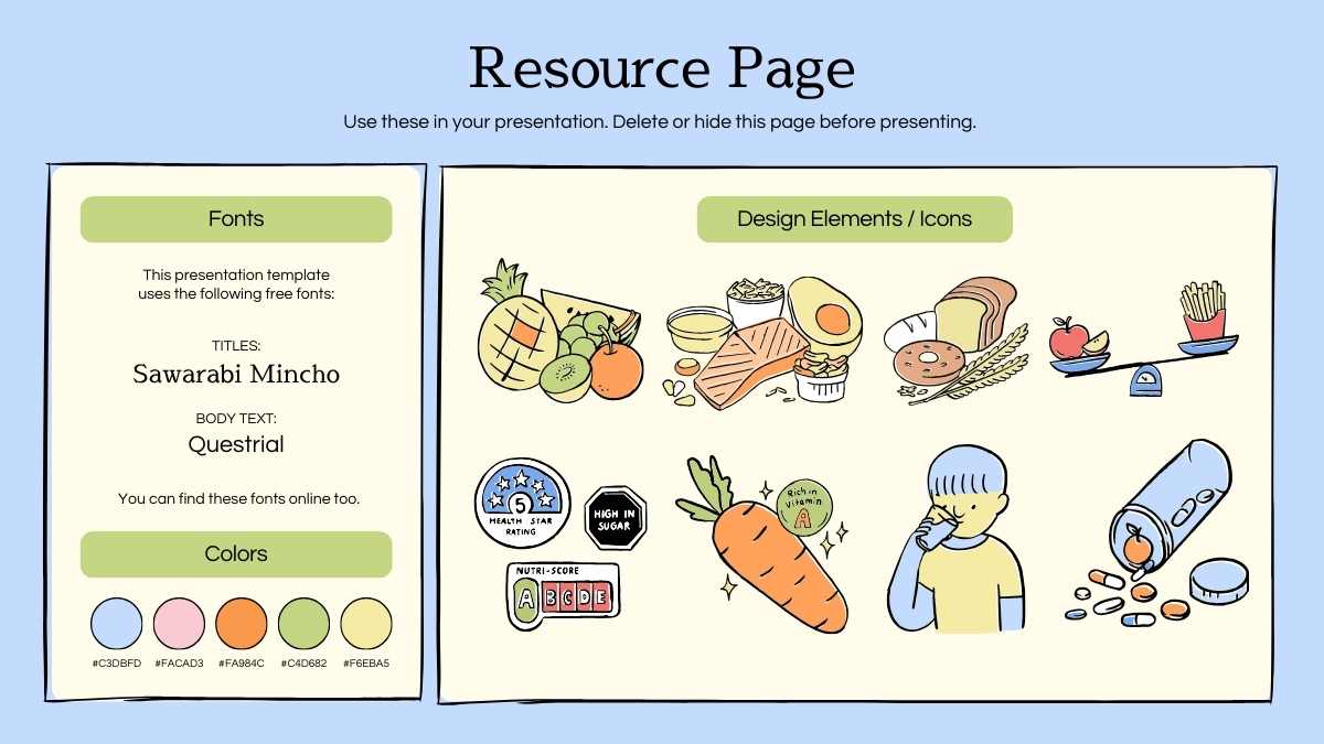 Illustrated Food and Nutrition Slides - slide 14