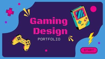 Portfólio ilustrado de design de jogos