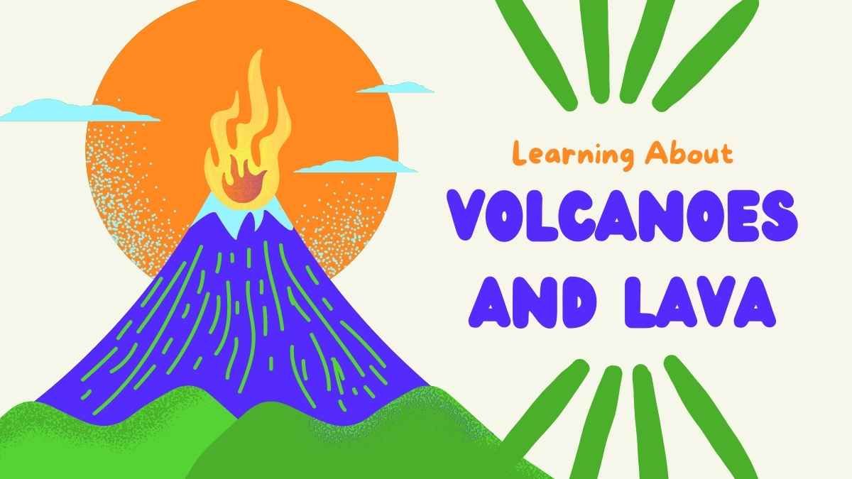 Aprendizagem ilustrada sobre vulcões e lava - slide 0
