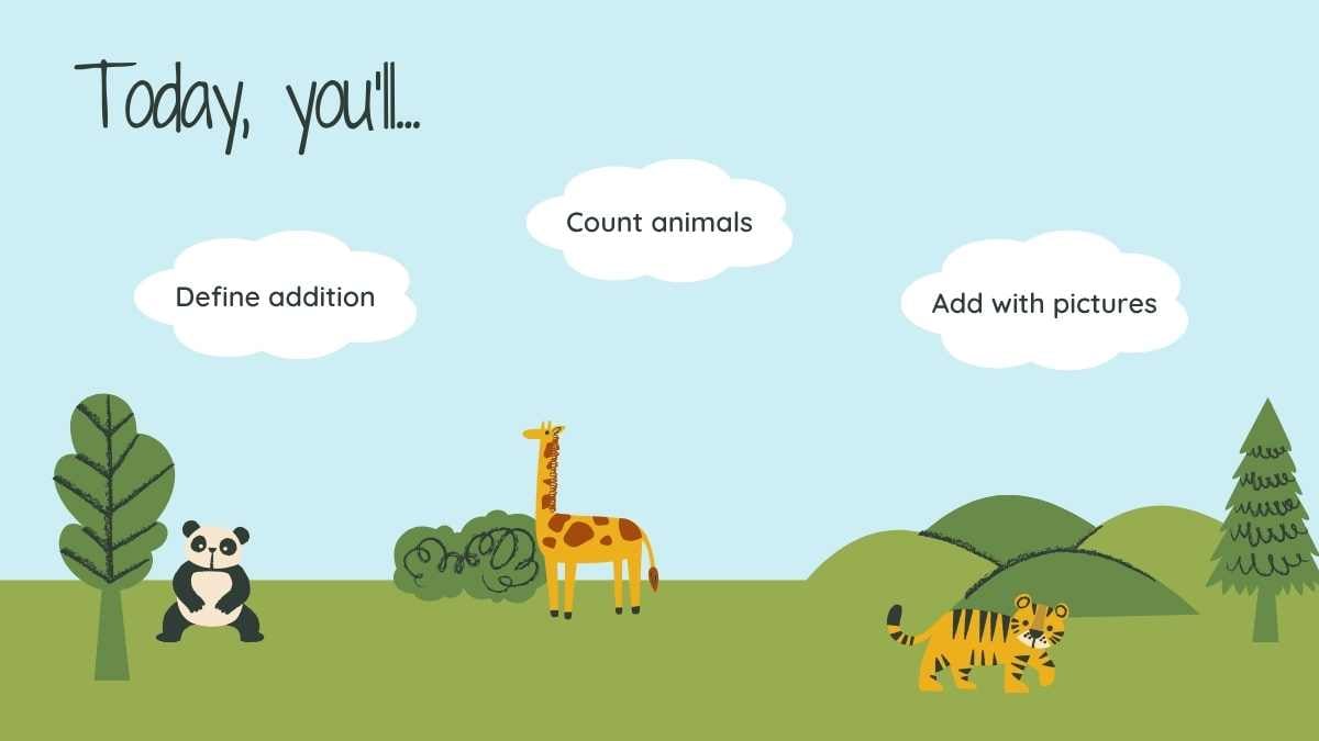 Illustrated Grade 1 Addition Slides - slide 2